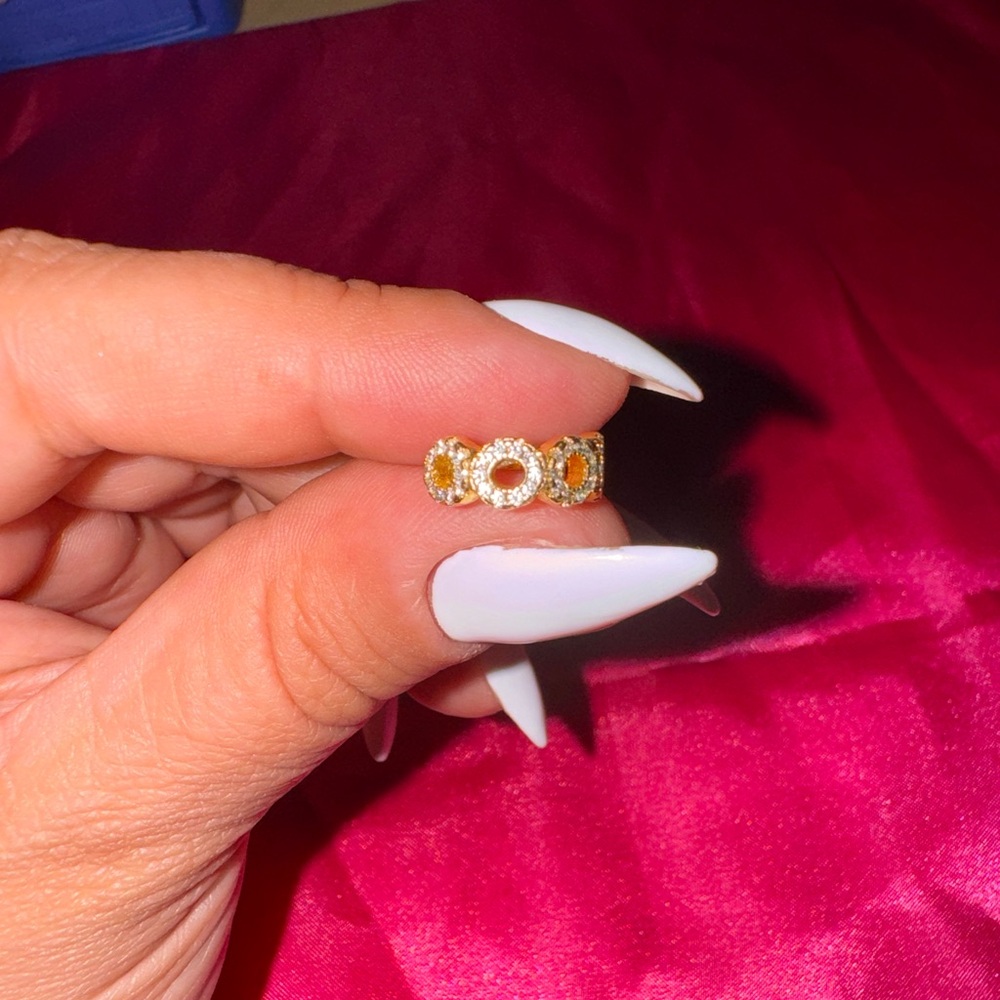 Gold ear cuff with crystals